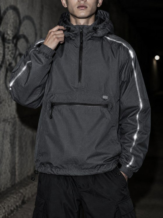 Custom half-zip ripstop anorak windbreaker